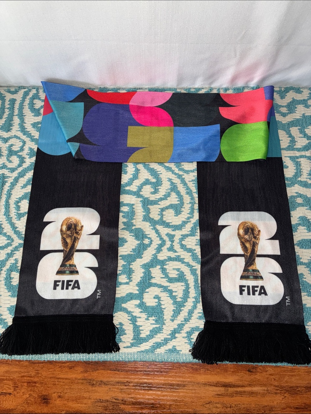 2026 Black Multicolor Soccer Fan Scarf FIFA